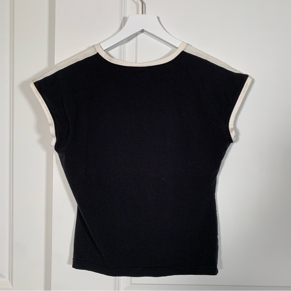 Nike Crop Top Black White Athletic Graphic Cropped Shirt Attached Bra Womens Lg - Picture 7 of 11